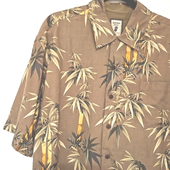 Jamaica Jaxx Other - JAMAICA JAXX 'Authentic Island Style' Large tan bamboo palm fronds button EUC